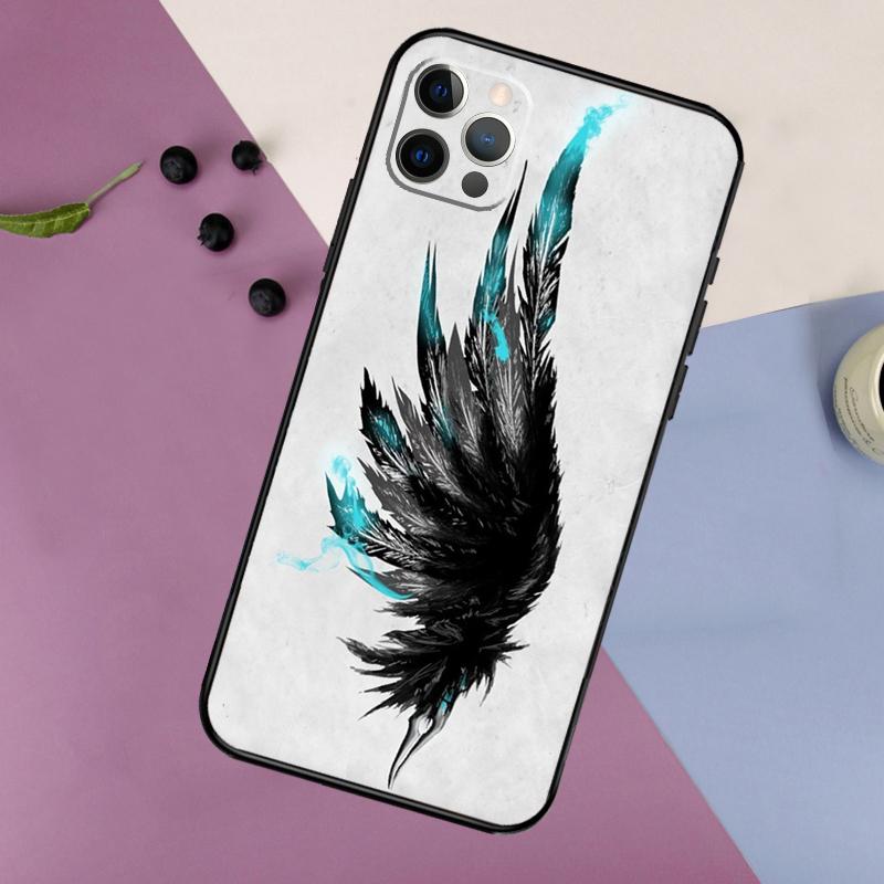 Fantasy Angel Girl Wings Phone Case For iPhone 16 15 14 13 11 12 17 Pro Max mini 15 16 Plus 16e 17 Air Bumper Cover