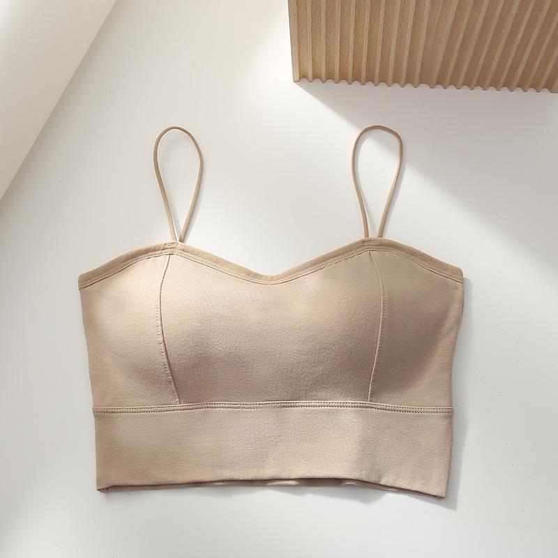 One-piece Sling Underwear Women's Small Breasts Gather Without Steel Ring Bra with Chest Pad To Absorb Sweat and Non-slip Tube Top