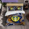 Leeds United Football 3 Piece Bedding Set Soft Duvet Cover Set with Pillowcases Printed Bedroom Decor Set for Home