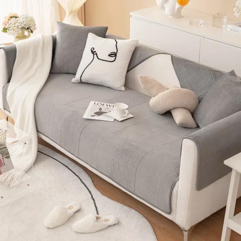 Thicken Plush Sofa Covers Pets Kid Mat Sofas Towel Anti-slip Couch Protector Slipcover Removable Sofa Blanket for Living Room