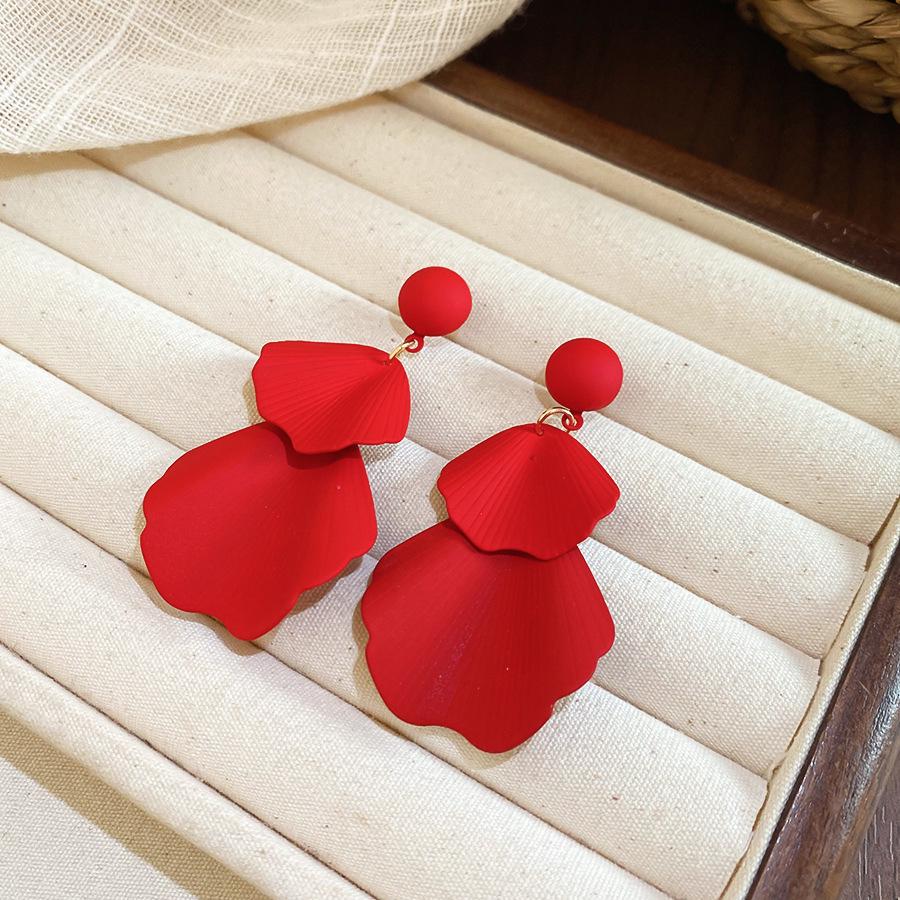 Silberne Nadel Tropfenöl Rote Perlen Ohrstecker - Eleganter & Vielseitiger Schmuck für Damen