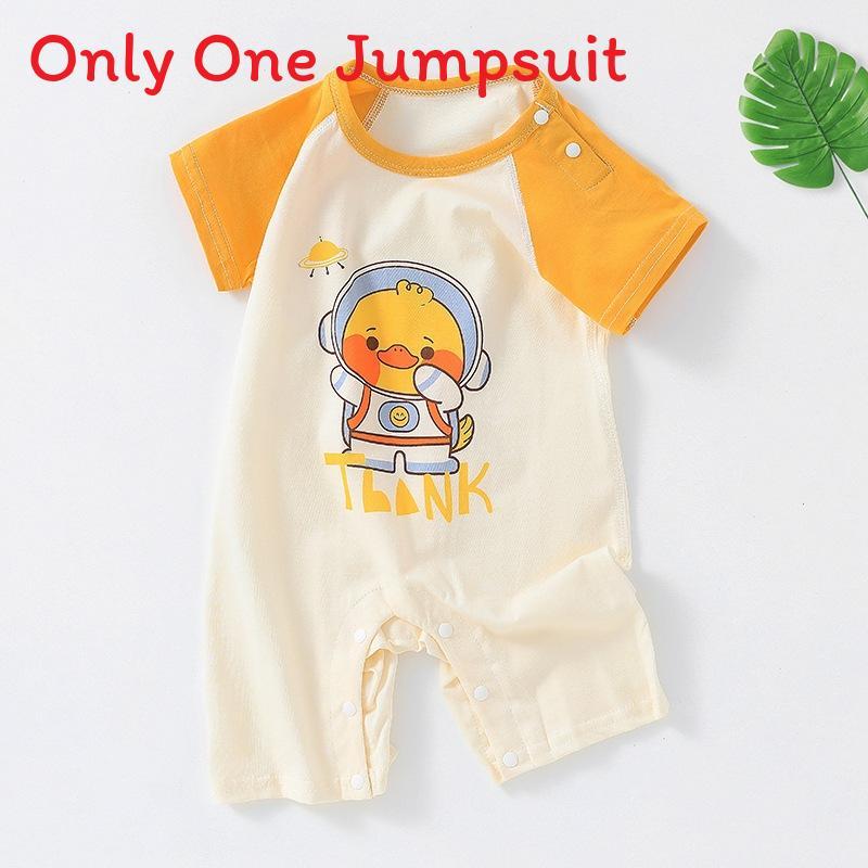 Baby Cotton Short Sleeve Romper With Bonefree Shoulder Closure For Newborns Summer Wear