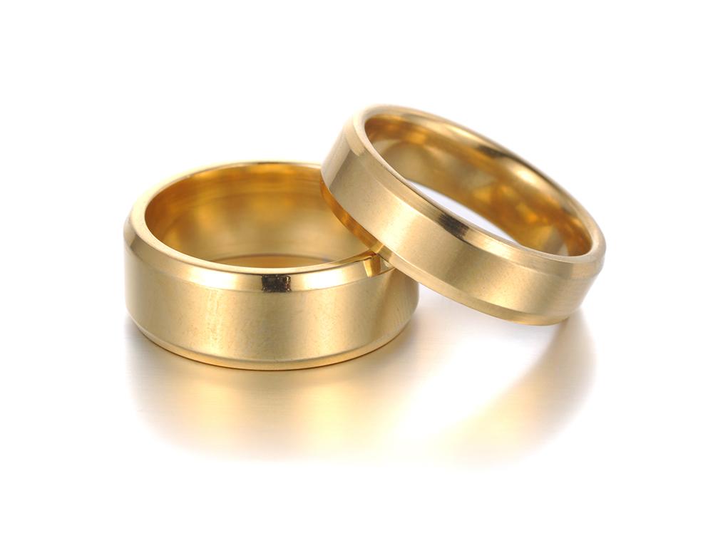 JeeMango Fashion Stainless Steel Glossy Rings For Women Men Simple Couple Titanium Steel Wedding Ring Jewelry Anneau JR18114