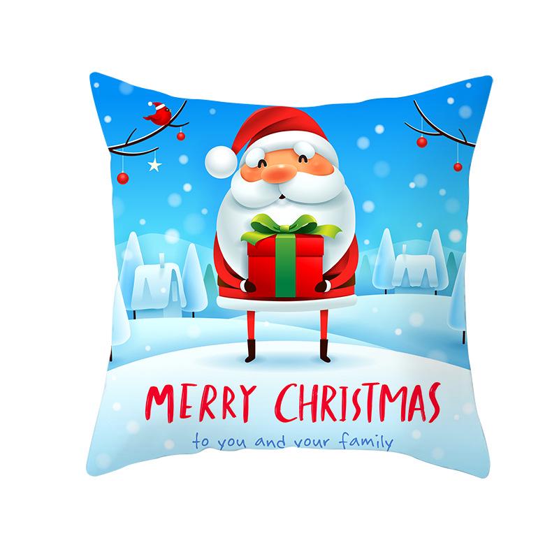 Weihnachtsmann Schneemann Elch Kissenbezug Festlich Zuhause Sofa Kissen Kissenbezug