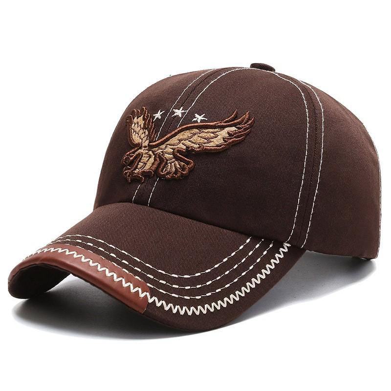 Men's Classic European-American Embroidered Eagle Baseball Cap - Spring/Autumn Sun Protection
