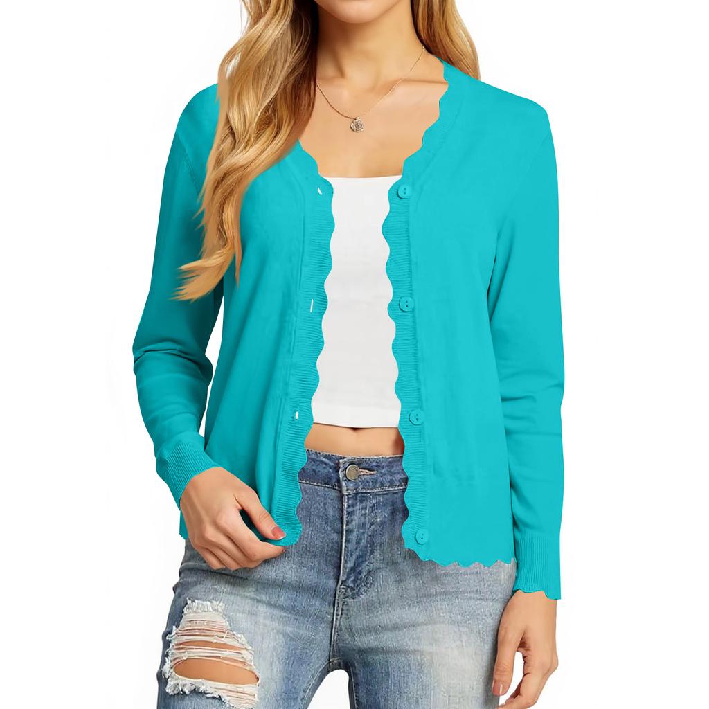 Women‘s Cardigan Sweaters Long Sleeve Casual Lightweight Button Down V-Neck Fall Clothes