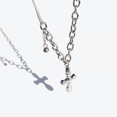 Rush Off Surgical Steel Mini-Bell Point Cross Chain Necklace