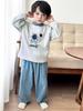 Kids' Wool Plush Pajamas Set - Warm Autumn/Winter Coral Fleece Sleepwear for Boys and Girls
