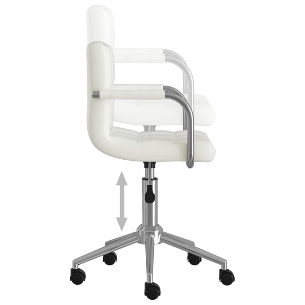 Office Chair Swivel White Faux Leather