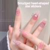 White Bloom Hollow Translucent Butterfly Heart Nail Sticker Press On Nails Decals Hollow Heart Star Shape Sticker Sliders ZJT14