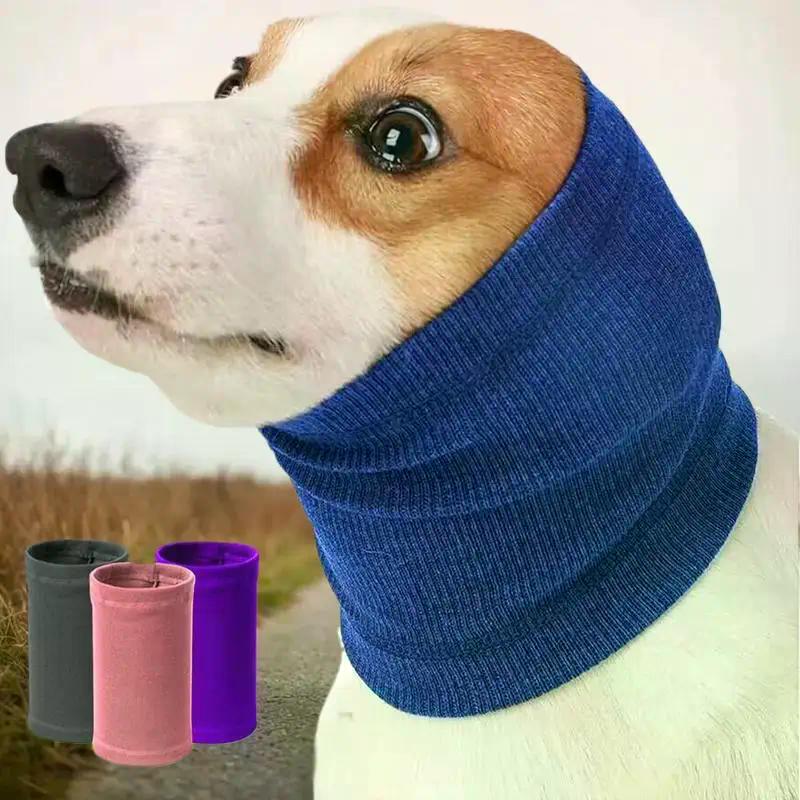 Dog Grooming Earmuff Warm Headband Ear Cover Neck Hat Noise Cancel Soundproof Anxiety Pet Bath Quiet Dry HeadSleeve Dog Supplies