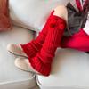 Harajuku Knitted Leg Cover Lolita Red Leg Socks Fashion Jk Leg Warmers  Streetwear