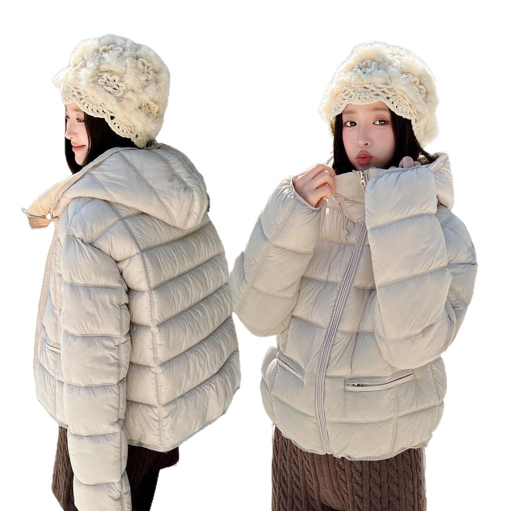 Hooded small ribs down cotton clothes women's short winter fashion armband warm loose bread clothes tide