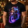 Men's Christmas T Shirt Santa Claus Guitar 3D Print Graphic Short Sleeve  Casual Shirt Holiday Party Streetwear Men Clothing