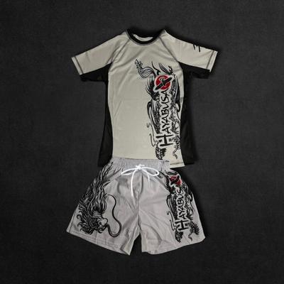 2026 Boxing Fittness Breathable Sportswear Set Suitable for Men Summer Quick-drying Combat Training Short-sleeved Shorts