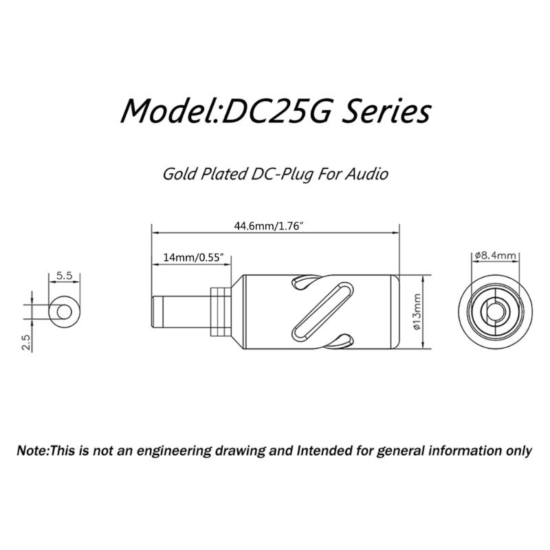 Für Monosaudio DC2.1G DC2.5G-Steckerbuchse DC25G 24K vergoldeter DC-Buchsen-Netzstecker für Audiophile Anwendungen