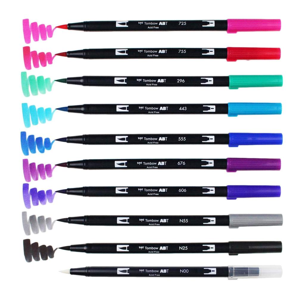 Tombow Dual Brush Pen ABT Set 10 Farben (Galaxy AB-T10CGA)