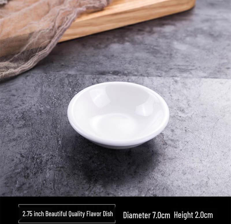 Pure White Ceramic Soy Sauce & Seasoning Dish for Hotel Use