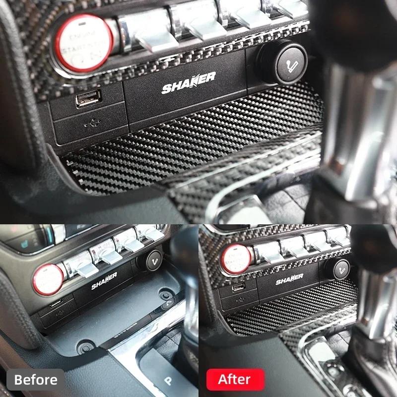 Für Ford Mustang GT 2015 - 2025 Carbon Fiber Style Innenausstattung Auto Aufbewahrungsbox Verkleidung Abdeckung Verkleidung Aufkleber Aufkleber Dekoration