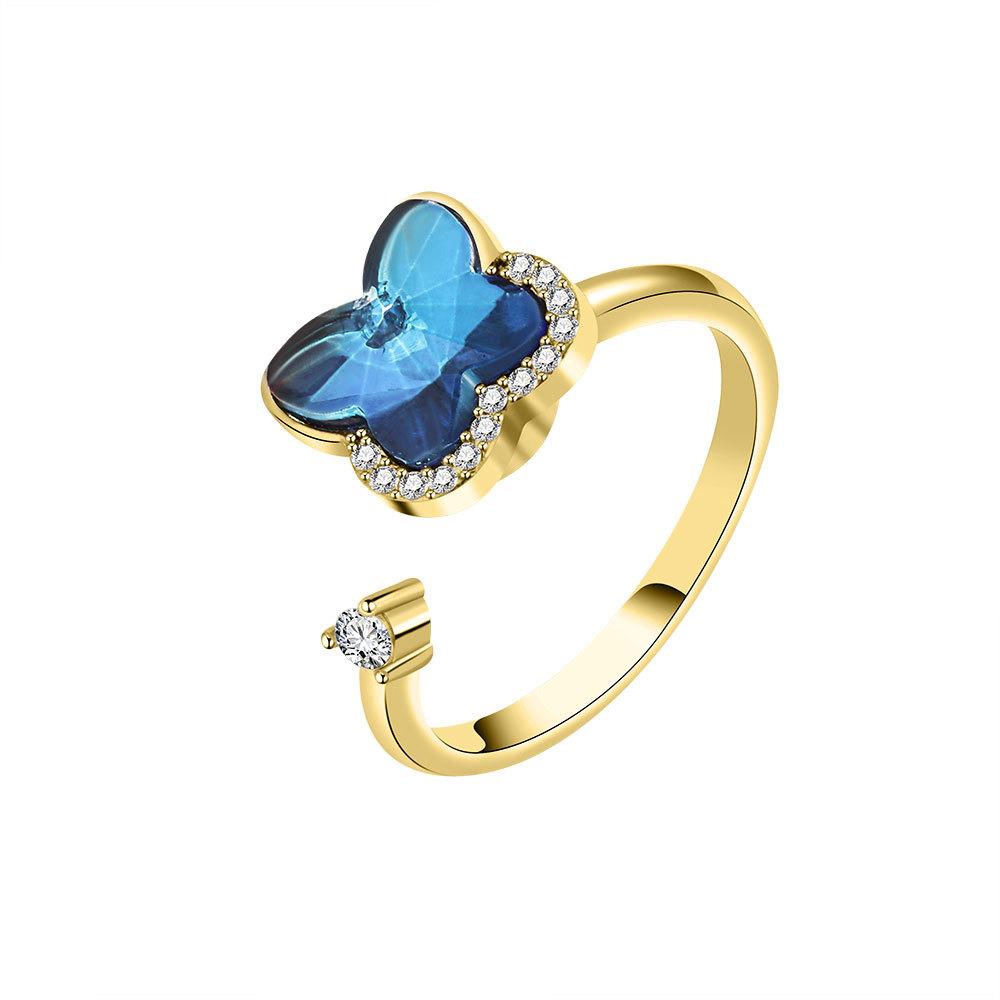 Rotatable Clover Ring - Anti-anxiety Stress Relief Ring for Women - Four-leaf Clover Ring adjustable opening