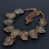 Ammonite Fossil Copper Electroformed Necklace with Adjustable Chain, Handmade Gemstone Jewelry Necklace For Memorial Day