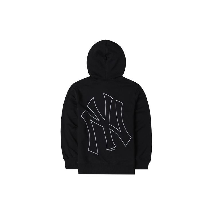 MLB Kids MLB Basic Logo New York Yankees Logo Print Effen Kleur Lamswol Fleece Hoodie Jas Heren jassen Zwart 3ATRB0214-50BKS XS