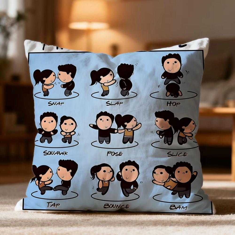 Fashion FFriendses Cushion Cover Soft Washable Pillow Case Multi-Scene for Couch Bed Travel Office Use