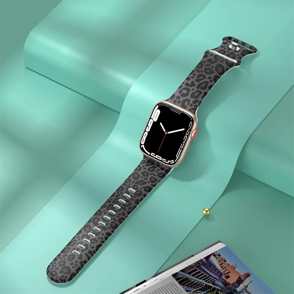 Pentru curele de Crăciun Pentru curea Apple Watch 44mm Ultra 2 49mm 40mm femei Brățară silicon imprimată iWatch Series 9 8 7 6 5 SE 41/45mm