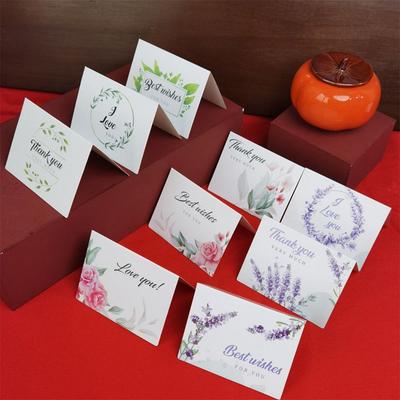 100 Stück Mehrfarbige Dankeskarte Blumenmuster Dekoration für Pakete Grußkarten Partygeschenk Ich liebe dich Geschenkkarte
