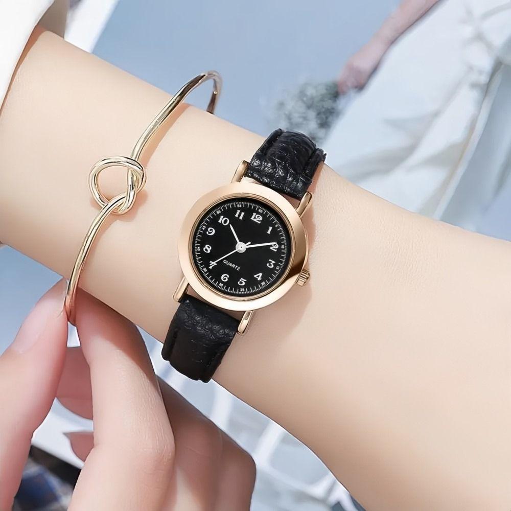 Soft Leather Strap Ladies Quartz Watche Round Dial Wrist Watch  For Men and Women