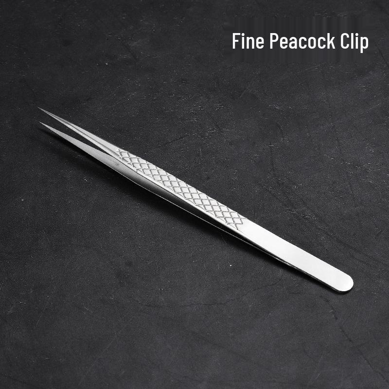 Stainless Steel Mesh Tip 7-Shape Bent Tweezers for Eyelash Grafting