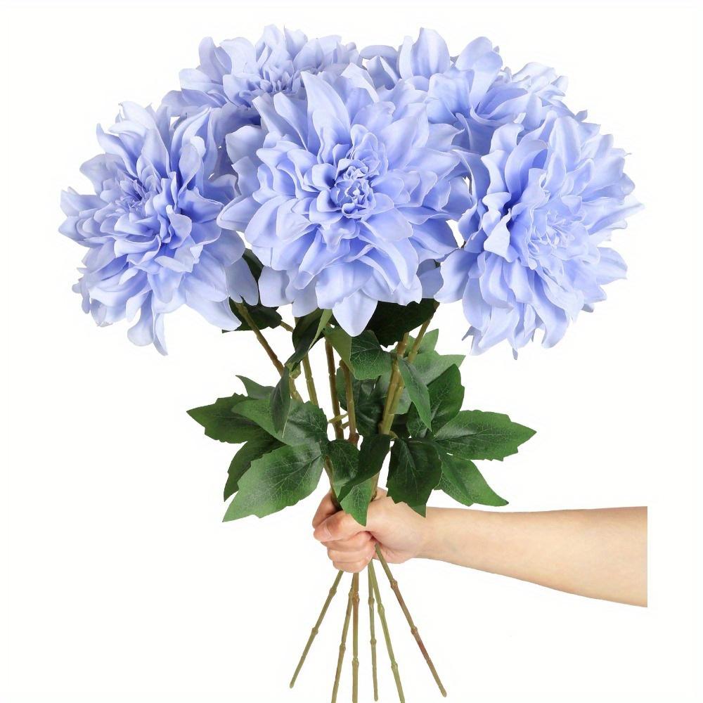 6 Pcs Fake Dahlia Artificial Flowers 60cm Faux Flowers Silk Dahlia Flowers Fake Flowers for Wedding Party Home Indoor Outdoor Decorations