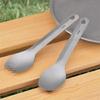Picnic Flatware Camping Titanium Spork Spoon Non Taste, Nonslip Grip Soup Spoon