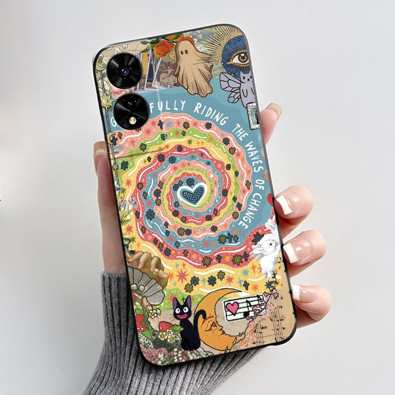 Süße Hülle für TCL 505 (T509K) (T5094) Fundas Capa Druckschale Schutzhülle Weiches Silikon Cartoon Handyhülle Coque