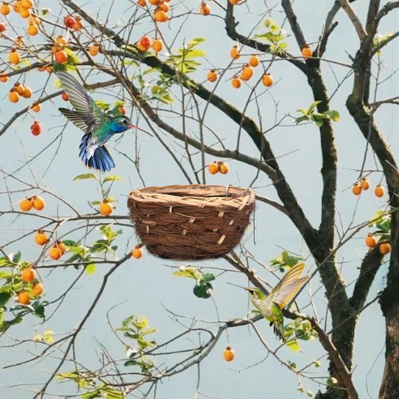 Handgewebtes Vogelnest für Draußen Kolibrihaus Hängendes Vogelhaus Vogelkäfig Ruheplatz Wandmontiertes Outdoor-Vogelhaus