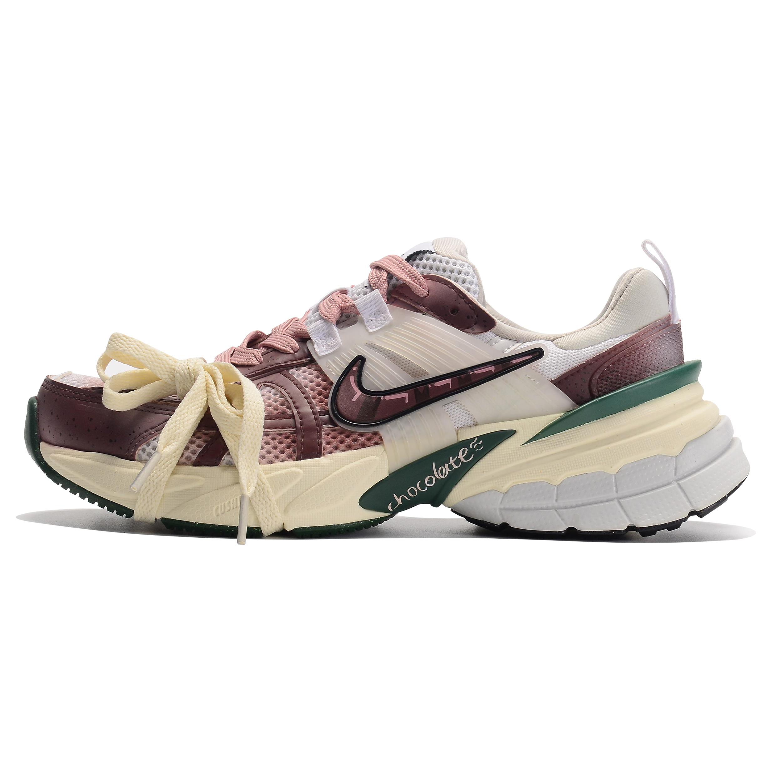 Nike V2K Run Slip Resistant Abrasion Resistant Low top Casual Running Shoes Women s Pink Brown FD0736-101(Team242-) 36