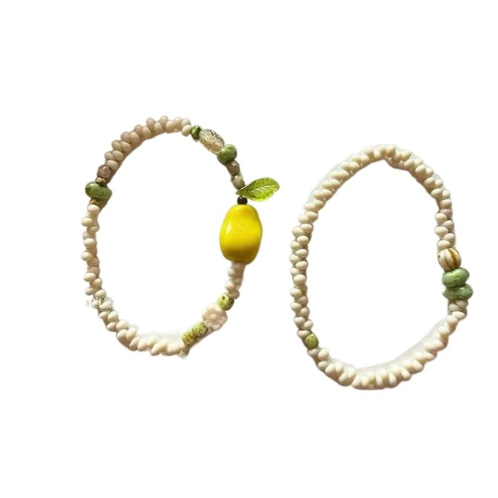 Lovely Design Pear Bead Charm Bracelet Handmade Fruit Beaded Bracelet New Bohemia Beaded Bracelet