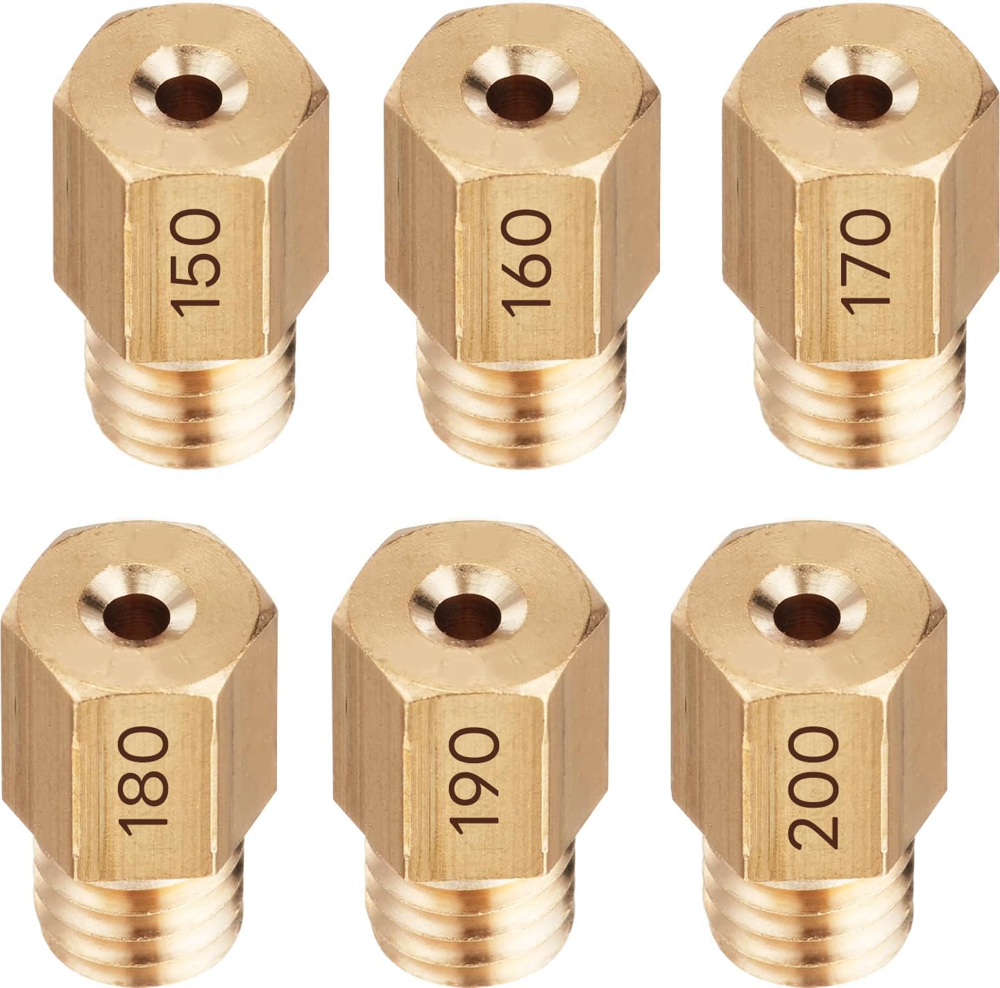 

Main Jet Jetsetmoto Mikuni Hexagonal/Large [6X11.5] #150#160#170#180#190#200 Main Jet Set Mikuni Slojet VM20 Carburetor #150-#200-6pcs