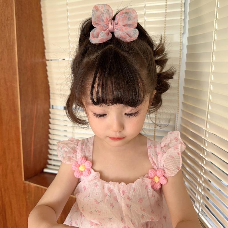 Children'S Bow Hairpin Little Girl Cute Mesh Hairpin Headgear Summer Mori Fairy Beautiful Woman Children'S Clip Hair Accessories