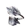 Unique Leaf Shaped Alloy Ring Adjustable Size Trendy Jewelry Finger Accessory Stylish Accessories For Everyday Wear