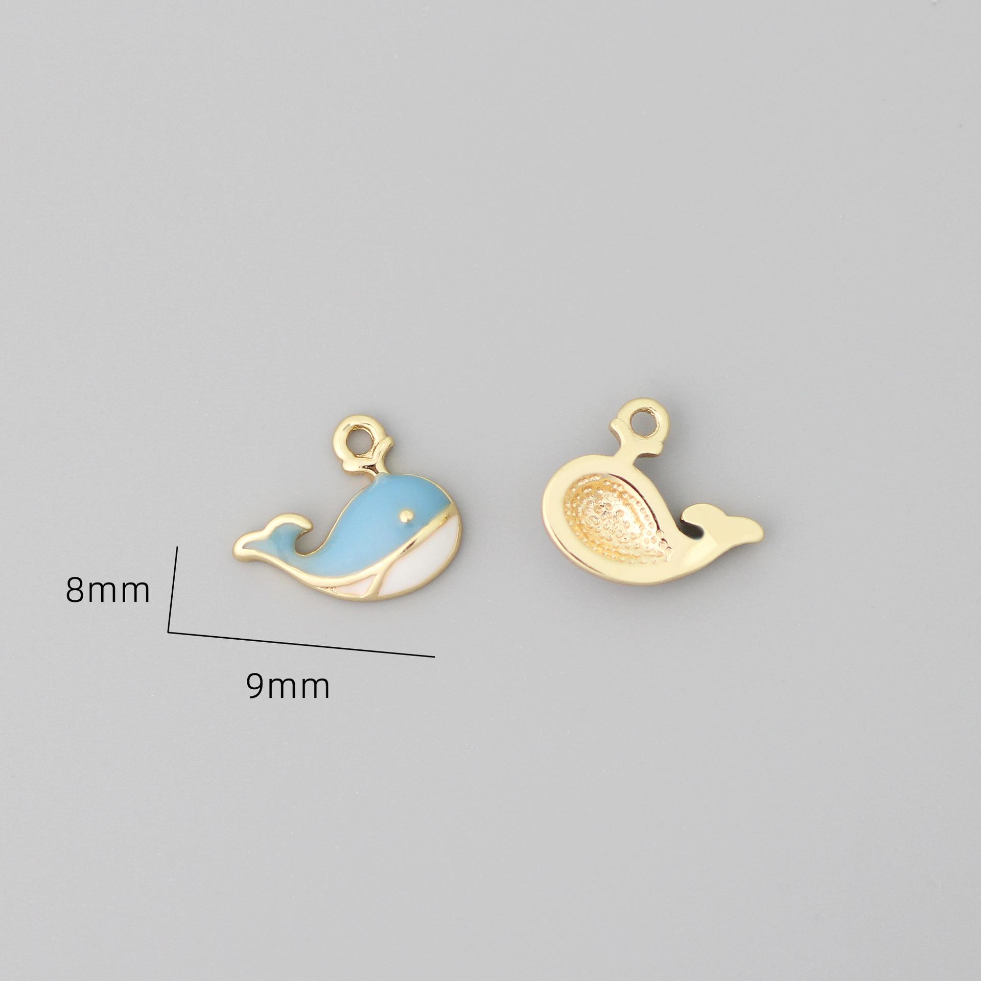 18k Gold-Plated Cute Whale Pendant Charm for DIY Jewelry