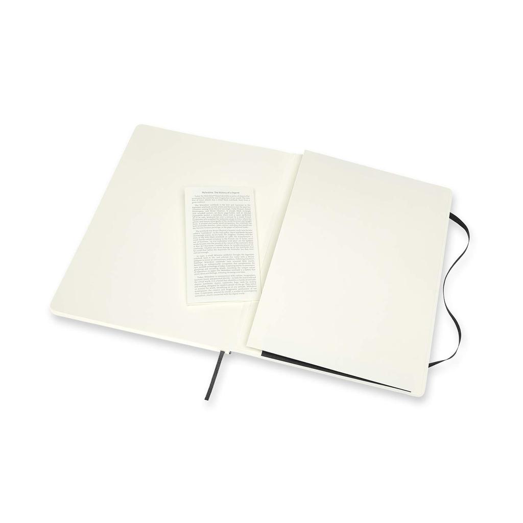 Moleskine Classic Notebook, Double Layout (Plain x Ruled), Softcover, XL, Black, NB413SBK