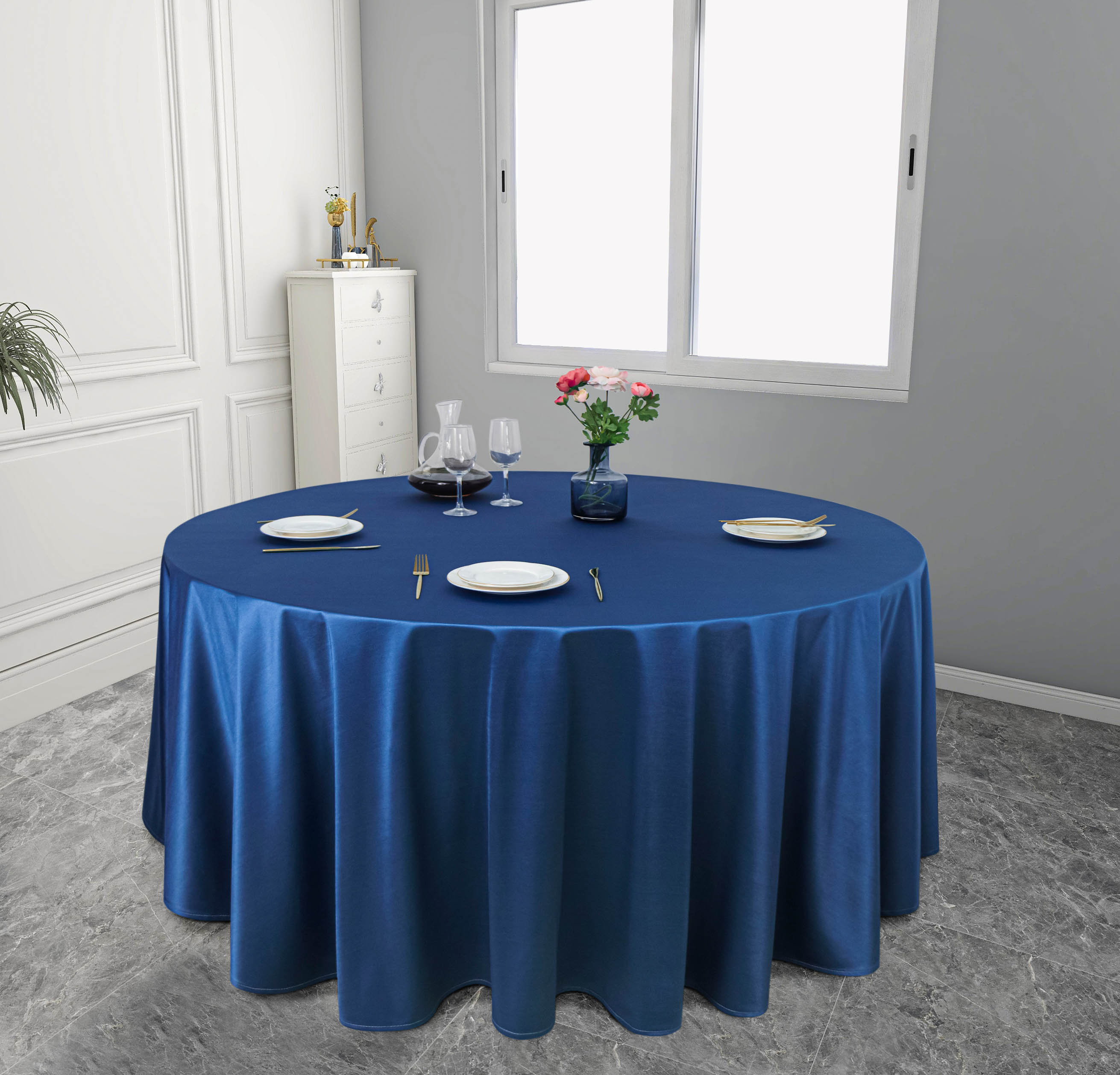 Чистый цвет современная минималистская атласная скатерть утолщенная многоцветная — фото 12