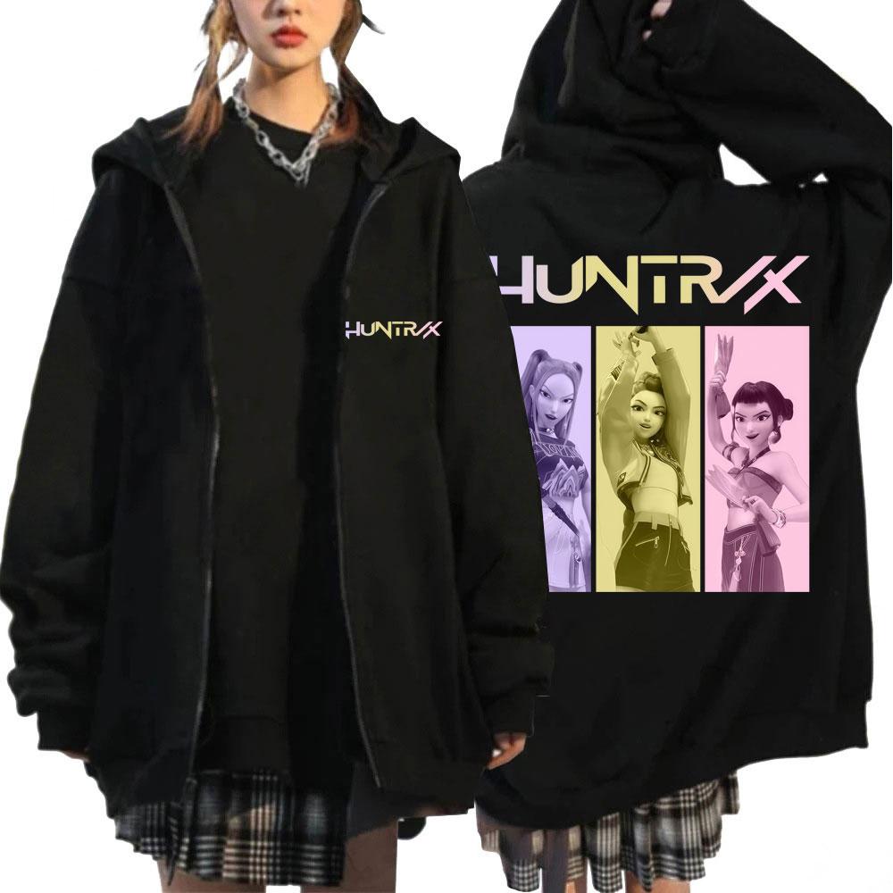 Trendy Anime Kop Demon Hunters Zip Up Hoodie Rumi Zoey Mira Graphic Zipper Sweatshirts Y2k Fleece Men Women Hooded Coats