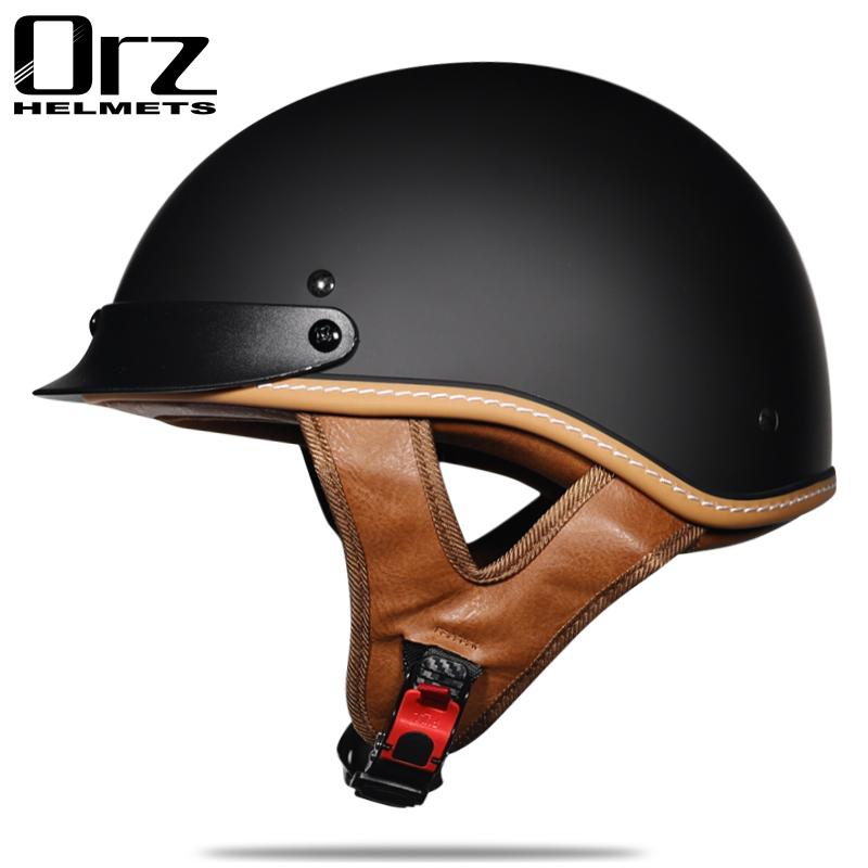Retro and Vintage Half Open Face DOT Approved Motorcycle Helmet for Man and Woman
