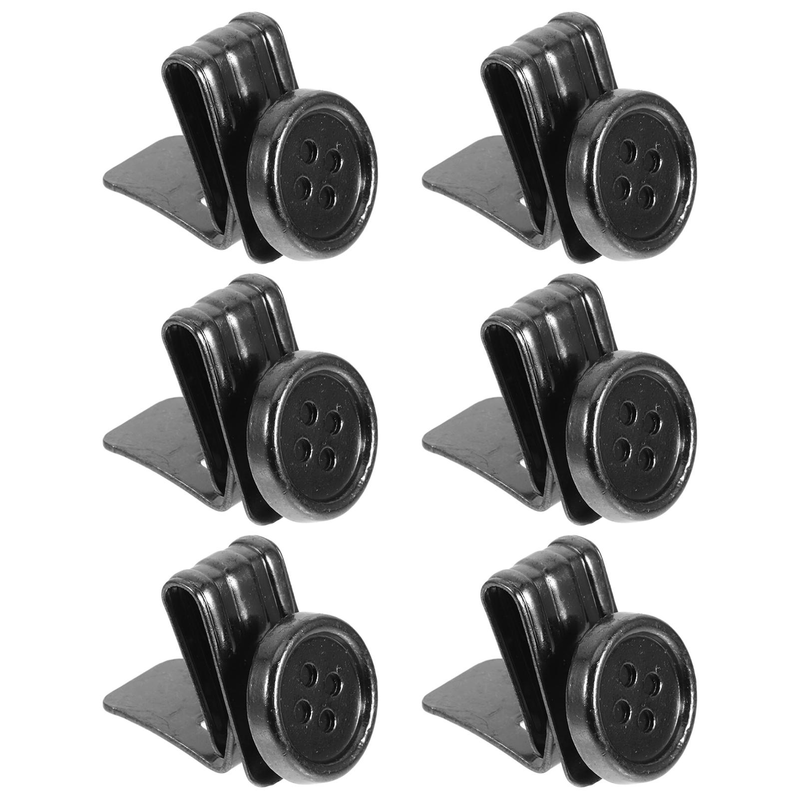 

6Pcs White Metal Adjustment Buckle Suspenders Buttons For Pants No Sew Clips Rivets Garment Fasteners Clasp Diy Apparel Sewing 2.50X2.20X2.10CM чорний