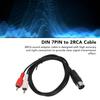 Flexible DIN 7PIN Male To 2RCA Male Cable Double Shielding Audio Cable  Audio Equipment Output