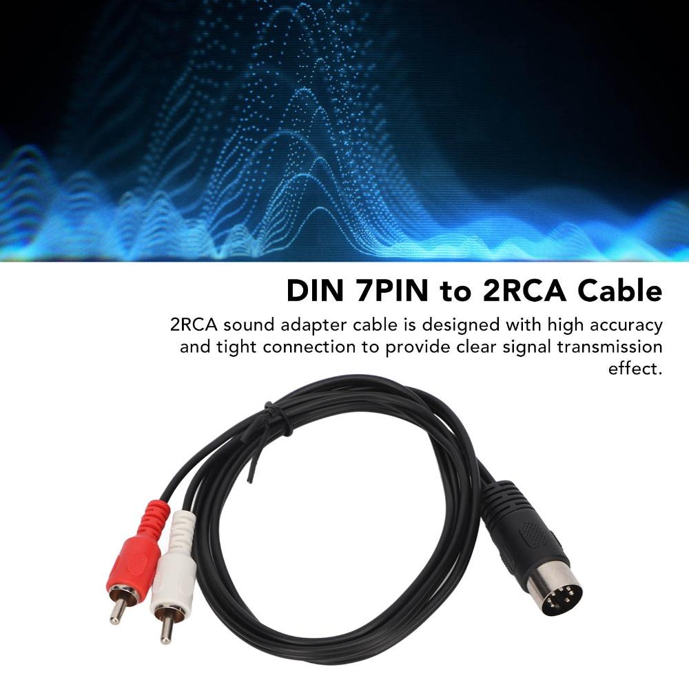 Flexible DIN 7PIN Male To 2RCA Male Cable Double Shielding Audio Cable Audio Equipment Output