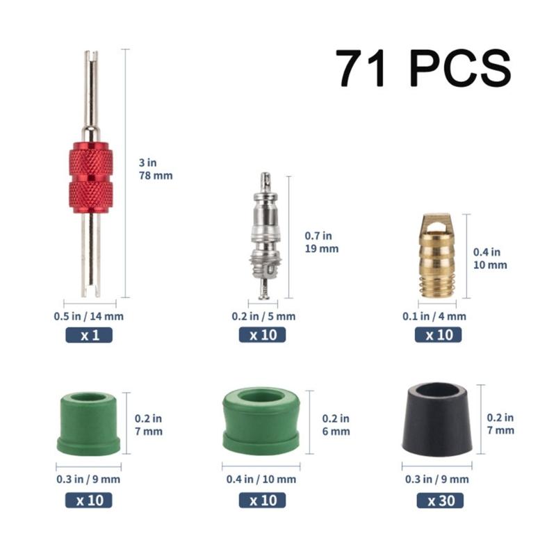 71 Stück Verteilerrohr Kühlmittel Dichtung Adapter Dichtung Spule Reparatur Entferner Installateur Reparaturzubehör