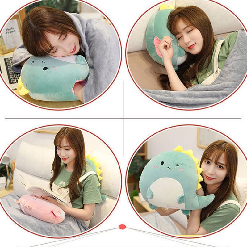 Almohada lumbar de dibujos animados lindo con manta de siesta cojín de Almohada lumbar de dibujos animados lindo con manta de siesta cojín de